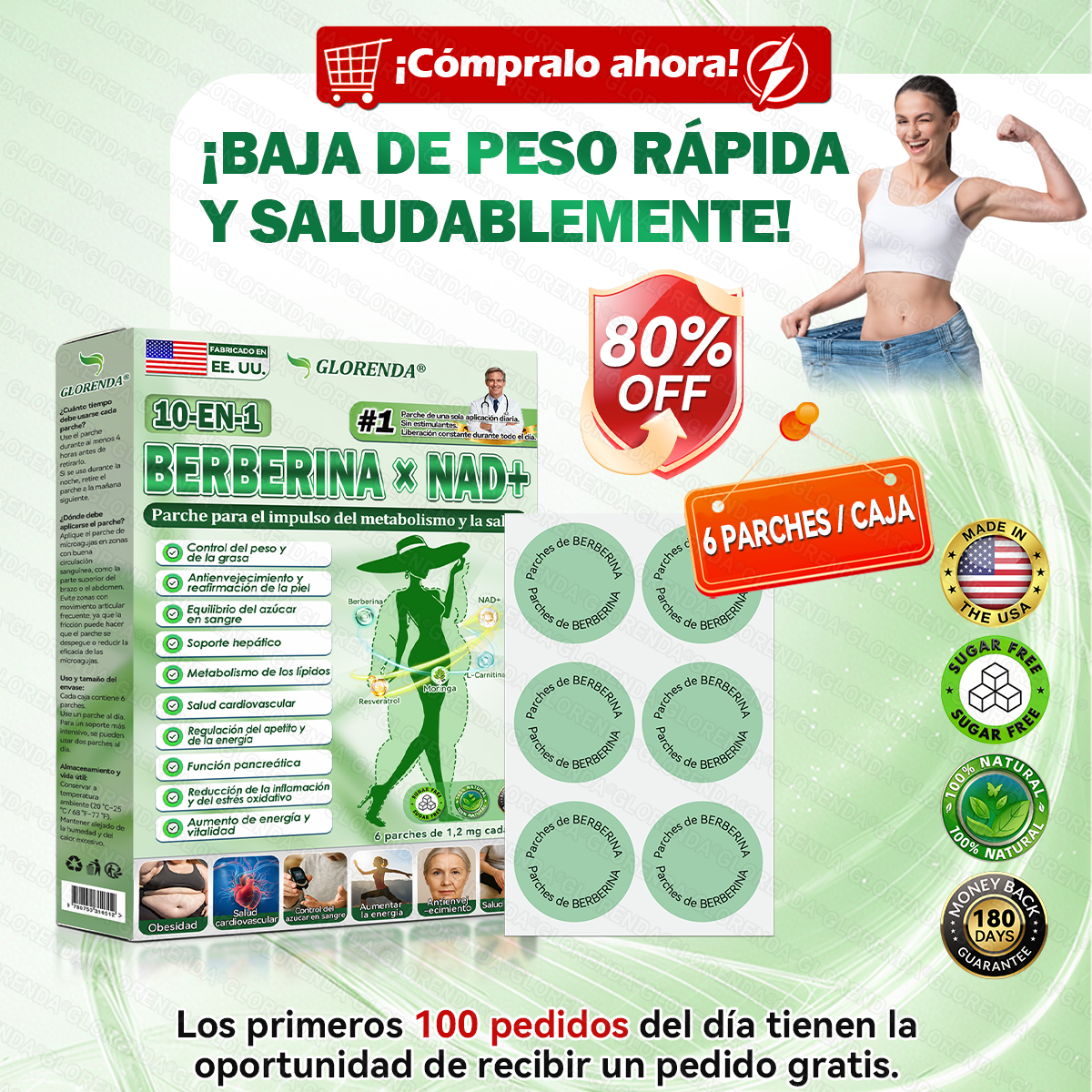 🇺🇲Probado y Verificado en Calidad 💃 𝐆𝑳𝑶𝗥𝗘𝙉𝐃𝗔®𝐏𝐚𝒓𝒄𝒉𝗲 𝗠𝗲𝙩𝙖𝙗ó𝒍𝒊𝒄𝐨 𝐝𝐞 𝐁𝐞𝒓𝒃𝒆𝙧𝙞𝙣𝒂 𝐝𝐞 𝐌ú𝗹𝘁𝗶𝙥𝙡𝙚𝙨 𝙑í𝒂𝒔 (𝐒𝐨𝐥𝐨 𝑢𝑛𝑎 𝑣𝑒𝑧 𝑎𝑙 𝑑í𝑎, 𝐜𝐨𝐦𝐨𝐝𝐨𝐬 𝐯𝐢𝐬𝐢𝐛𝐥𝐞𝐬 𝐞𝐧 𝟕 𝐝í𝐚𝐬) ✅ Para 𝐨𝐛𝐞𝐬𝐢𝐝𝐚𝐝, 🅛🅞🅞🅢🅔 🅢🅚🅘🅝, 𝐝𝐢𝐚𝐛𝐞𝐭𝐞𝐬, 𝐚𝐩𝐧𝐞𝐚 𝐝𝐞 𝐥𝐚 𝐬𝐥𝐞𝐞𝐩, 𝐩𝐫𝐨𝐛𝐥𝐞𝐦𝐚𝐬 𝐝𝐞 𝐣𝐨𝐢𝐧𝐭𝐬, 𝐲 𝐦á𝐬